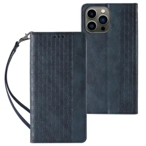 MG Magnet Strap knjižni usnjeni ovitek za iPhone 12 Pro, modro #139068