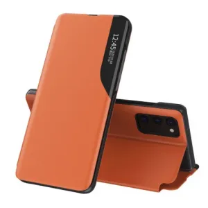 MG Eco Leather View knjižni ovitek za Samsung Galaxy A72 4G, oranžna #139569