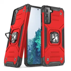 MG Ring Armor plastika ovitek za Samsung Galaxy S22 Plus, rdeča