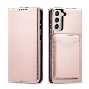 MG Magnet Card knjižni usnjeni ovitek za Samsung Galaxy S22, roza