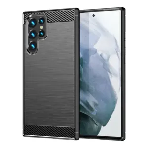 MG Carbon silikonski ovitek za Samsung Galaxy S23 Ultra, črna