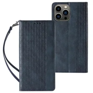MG Magnet Strap knjižni usnjeni ovitek za iPhone 13 Pro Max, modro #139088