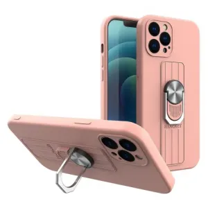 MG Ring silikonski ovitek za iPhone 13 Pro Max, roza