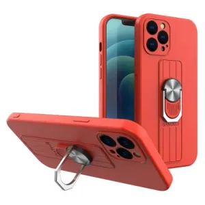 MG Ring silikonski ovitek za iPhone 13, rdeča