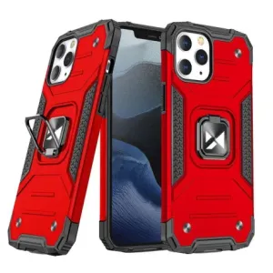 MG Ring Armor plastika ovitek za iPhone 14 Pro, rdeča