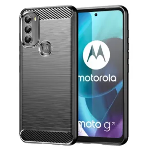 MG Carbon Case Flexible silikonski ovitek za Motorola Moto G71 5G, črna