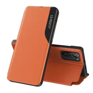 MG Eco Leather View knjižni ovitek za Xiaomi Redmi K40 / Poco F3, oranžna #139981