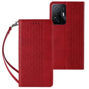 MG Magnet Strap knjižni usnjeni ovitek za Xiaomi Redmi Note 11 Pro 4G/5G, rdeča