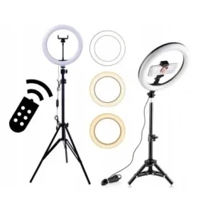 MG Selfie Ring Fill krožka LED LED svetloba 10'' + stativ 1.8m, črna