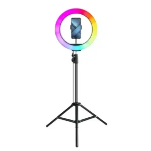 MG Selfie Ring Fill krožka RGB LED svetloba 12'' + stativ, črna #141257