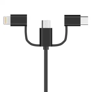 MG 3in1 kabel USB - Micro USB / USB-C / Lightning 2A 1m, črna #138242