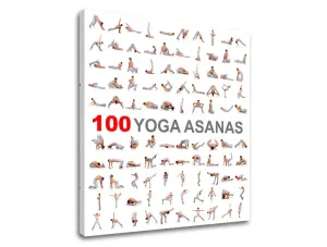 Motivacijska slika na platnu 100 Yoga asanas (moderne slike z)