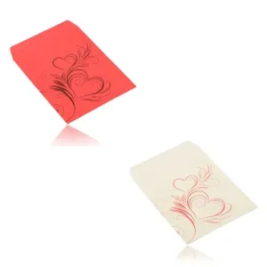 Darilna ovojnica iz mat papirja - motiv srčka - Barva: Bela