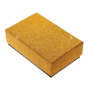 Darilna škatlica za komplet ali ogrlico - lesketava površina zlate barve