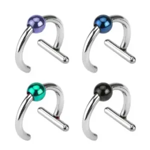 Imitacija piercinga iz kirurškega jekla - objeta kroglica iz titana - Širina x premer x velikost kroglice: 1,2 x 8 x 3 mm, Barva piercinga: Zelena