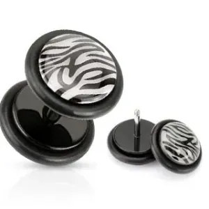 Imitacija piercinga za uho - krog z zebrastim vzorcem - Barva piercinga: Ametist