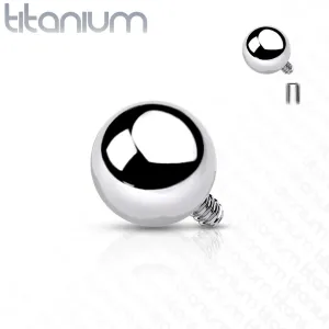 Nadomestni del iz titana, kroglica, srebrna barva, vijačni navoj 1.6 mm - Velikost kroglice: 3 mm