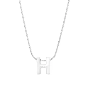 Ogrlica iz jekla 316L – črka H z napisom “HAPPY GIRL” – verižica s kačjim vzorcem