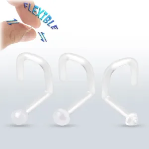 Plastični piercing za nos - glava v obliki geometrijskih oblik - Oblika kroglice: polkroglica
