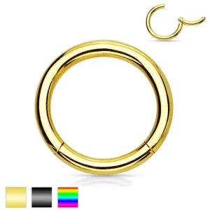 Piercing za nos ali uho, kirurško jeklo, preprost sijoč krog, 2 mm - Barva piercinga: Zlata