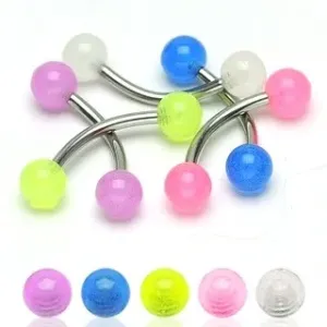 Zavit piercing za obrvi - majhne prosojne okrogle bunkice 3 mm - Barva piercinga: Rožnata