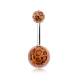 Piercing za popek, akrilni kroglici z leopardjim vzorcem