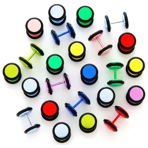 Imitacija neonskega vstavka, anodizirana z gumijastima obročkoma - Barva piercinga: Svetlo modra - LB
