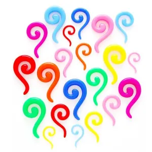 Piercing za uho - barven spiralen razširjevalnik - Širina: 2 mm, Barva piercinga: Ametist