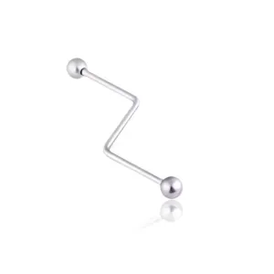 Cikcakast piercing z majhnima kroglicama - Dolžina: 32 mm
