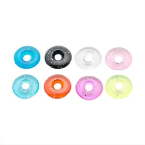 Barvni akrilni krog z bleščicami - obesek za piercing - Barva: Rožnata