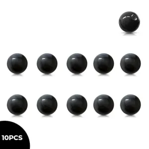 Nadomestna akrilna kroglica za piercing na navoj – črna barva, set 10 kos - Premer kroglice x premer vrvice: 3 x 1,2 mm