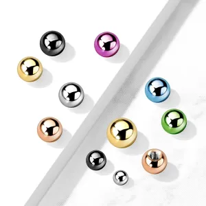 Nadomestna kroglica za piercing iz nerjavečega jekla - različne barve in velikosti, komplet 10 kos - Barva x dimenzija kroglice x dimezija vrvice: srebrna x 4 mm x 1,6 mm