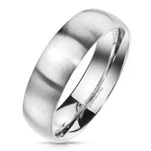Poročni prstan iz jekla v srebrni barvi – mat površina, 8 mm - Velikost: 59