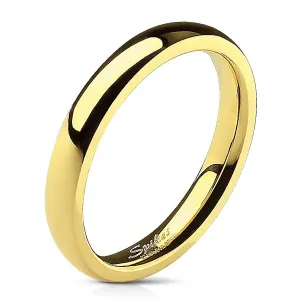 Poročni prstan iz jekla z zrcalnim sijajem zlate barve - 3 mm - Velikost: 48