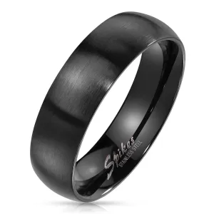 Prstan iz jekla v črni barvi – široka kraka z mat površino, 6 mm - Velikost: 67