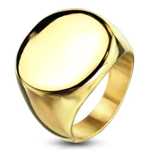 Prstan iz nerjavečega jekla zlate barve s krogom, sijoč - Velikost: 48