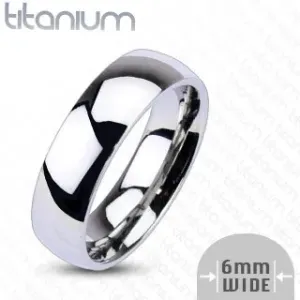 Poročni prstan iz titana - zrcalnat odsev, 6 mm  - Velikost: 49