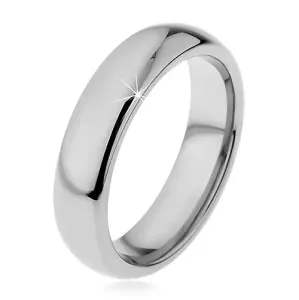 Volframov prstan temno srebrne barve, zaobljen, 5 mm - Velikost: 49