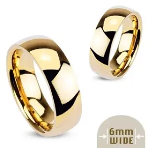 Kovinski prstan - gladek sijoč poročni prstan - Velikost: 53