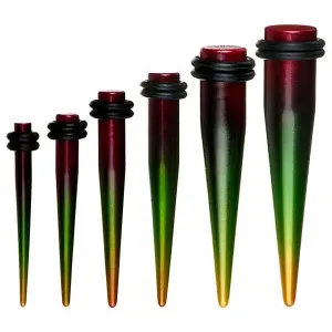 Barvit razširjevalnik za uho - rastafarjanske barve - Širina: 6 mm