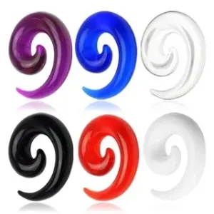 Pisan akrilen spiralen UV-razširjevalnik - Širina: 2 mm, Barva piercinga: Črna
