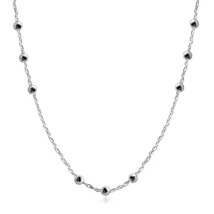 925 Srebrna ogrlica - kroglice, dvojno povezani členi, zaponka z obročkom