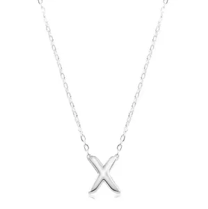 Nastavljiva ogrlica, srebro 925, velika črka X