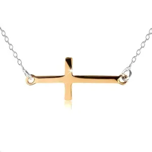 Ogrlica iz srebra 925, krščanski križ zlate barve, nastavljiva dolžina