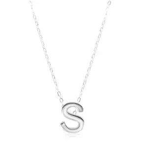 Ogrlica iz srebra 925, sijoča verižica, velika črka S