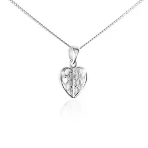 Ogrlica iz srebra 925 - verižica in obesek, izrezano srce