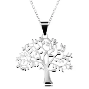 Ogrlica iz srebra 925, verižica in obesek – veliko razširjajoče se drevo življenja