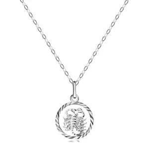 Ogrlica iz srebra 925 - verižica in obesek z astrološkim znamenjem škorpijona #70249