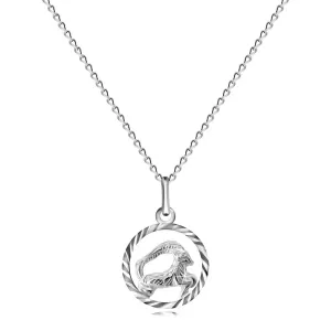Ogrlica iz srebra 925 z zodiakalnim znamenjem, KOZOROG