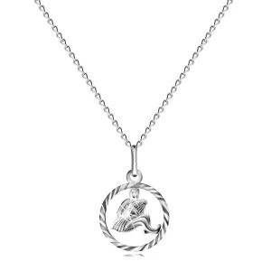 Ogrlica iz srebra 925 z zodiakalnim znamenjem, VODNAR